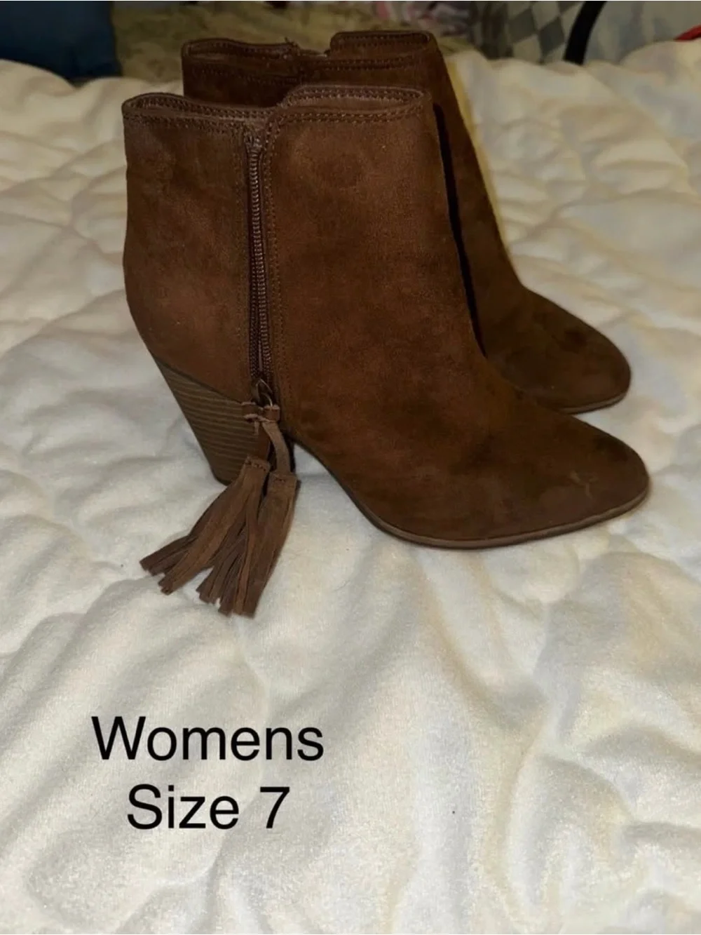 Women’s Brown Suede Tassel Ankle Bootie - Stylish Everyday Heel